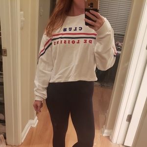 White mid drift sweater